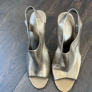 Nine West Bronze Peep Toe Sling back